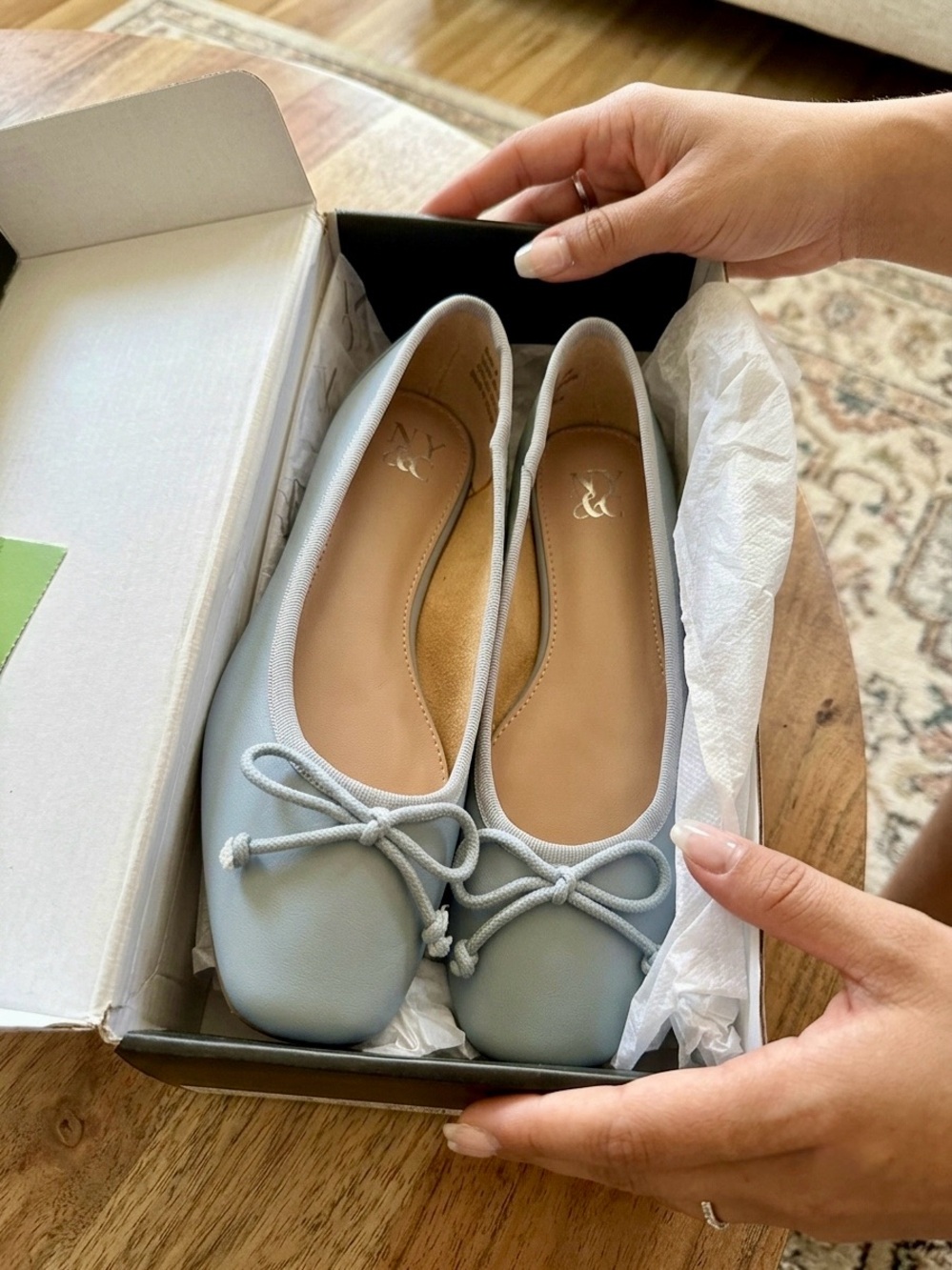 NY & Co Classic Blue Ballet Flats - Women - Size 8 - Picture 4 of 6